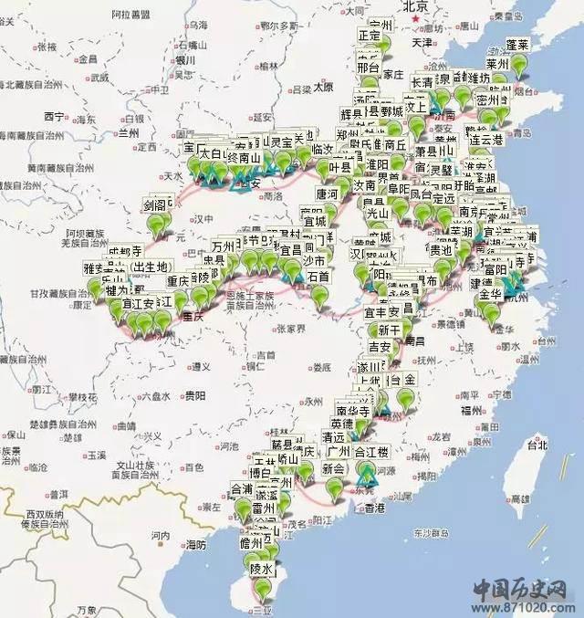 苏轼的一生都去过哪里?揭秘苏轼一生路线图