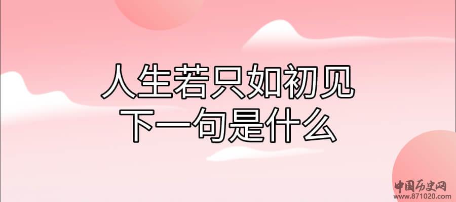 人生若只如初见下一句是什么