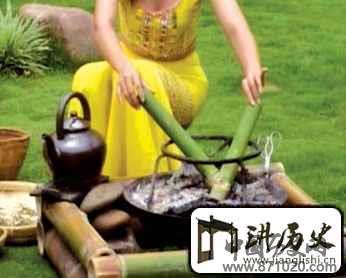 傣族的竹筒茶
