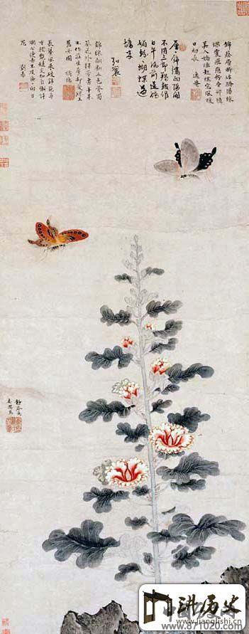 戴进《葵石蛱蝶图轴》