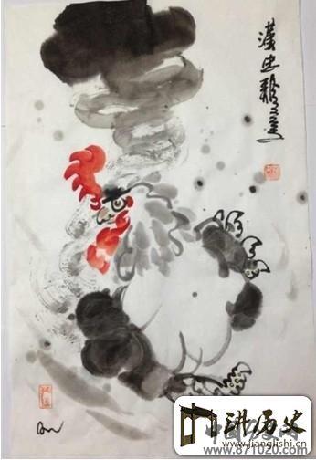 水墨画家张汉忠新作《汉忠鸡》赏析