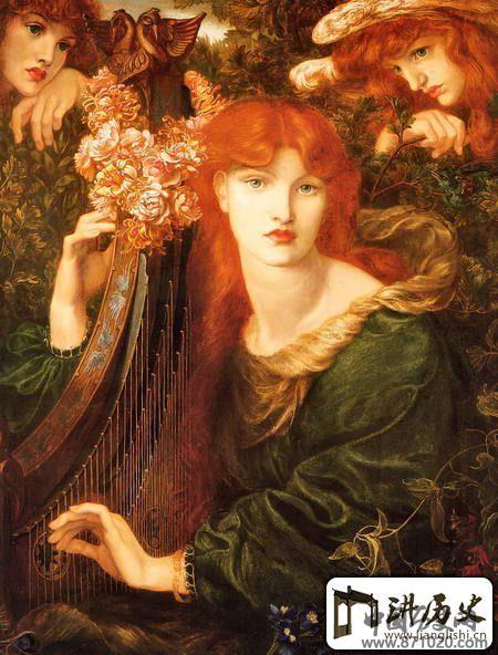 罗塞蒂笔下的奢华感伤美女