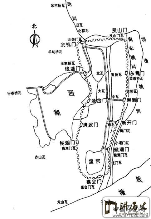 为南宋临安的瓦舍分布状况