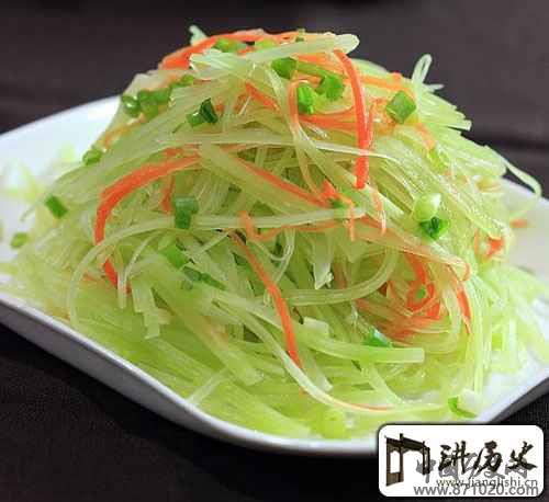 醋拌青笋萝卜丝的做法