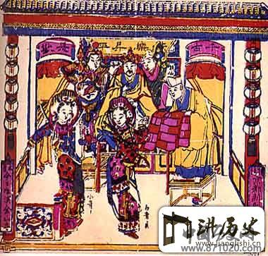 桃花坞木板年画《金山寺》