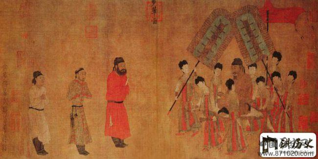 唐画家阎立本所绘《步辇图》