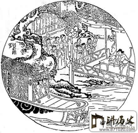 清顺治传奇《比目鱼》的插图中的戏楼(2)