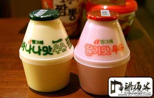 韩国畅销饮品：韩国香蕉牛奶