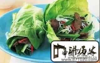 东南亚美食牛肉生菜包