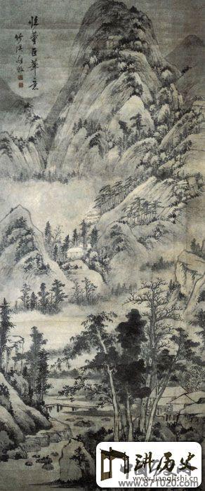 罗牧《山居秋色图》