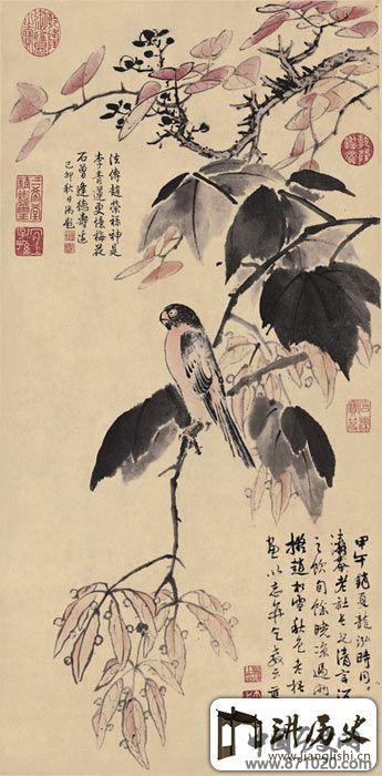 蓝瑛《秋色梧桐图》