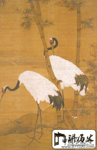 边景昭《竹鹤图》轴