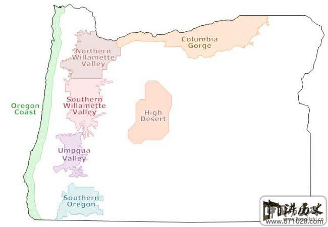 美国俄勒冈州酒产地分布-酒知识，酒文化，酒品评，酒友家园！-闻酒知香