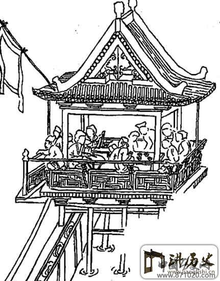 山西繁峙县岩山寺文殊殿金大定七年壁画西壁市井图