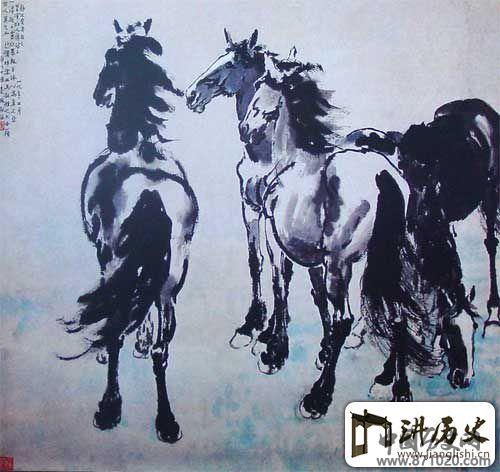 徐悲鸿《群马》